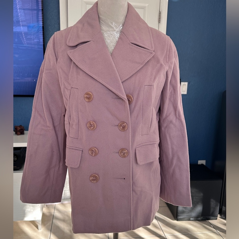 Chadwicks Women's Wool Mauve Double-Breasted Pea Coat